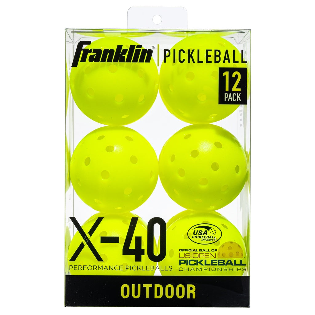 Franklin Outdoor X-40 Pickleball Vellum pack of 12, yellow