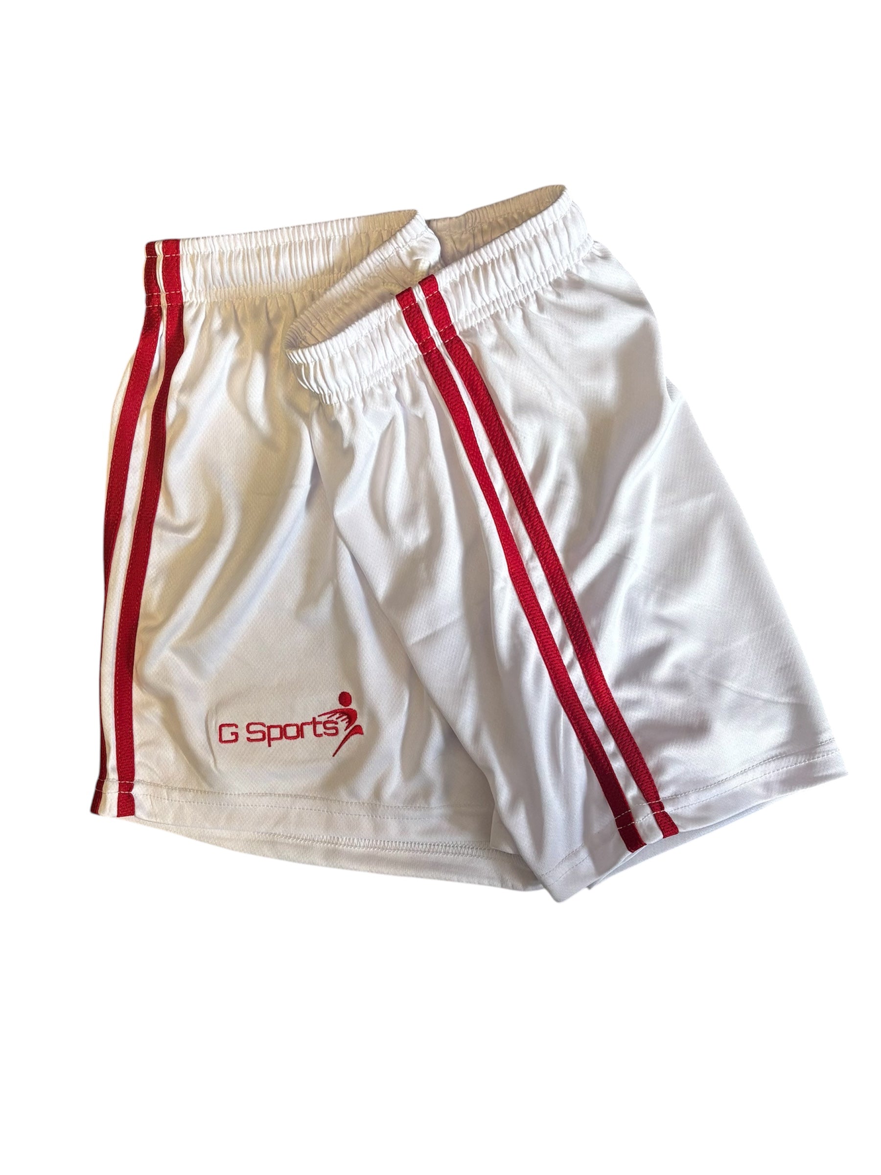 GSports GAA Shorts, White/Red