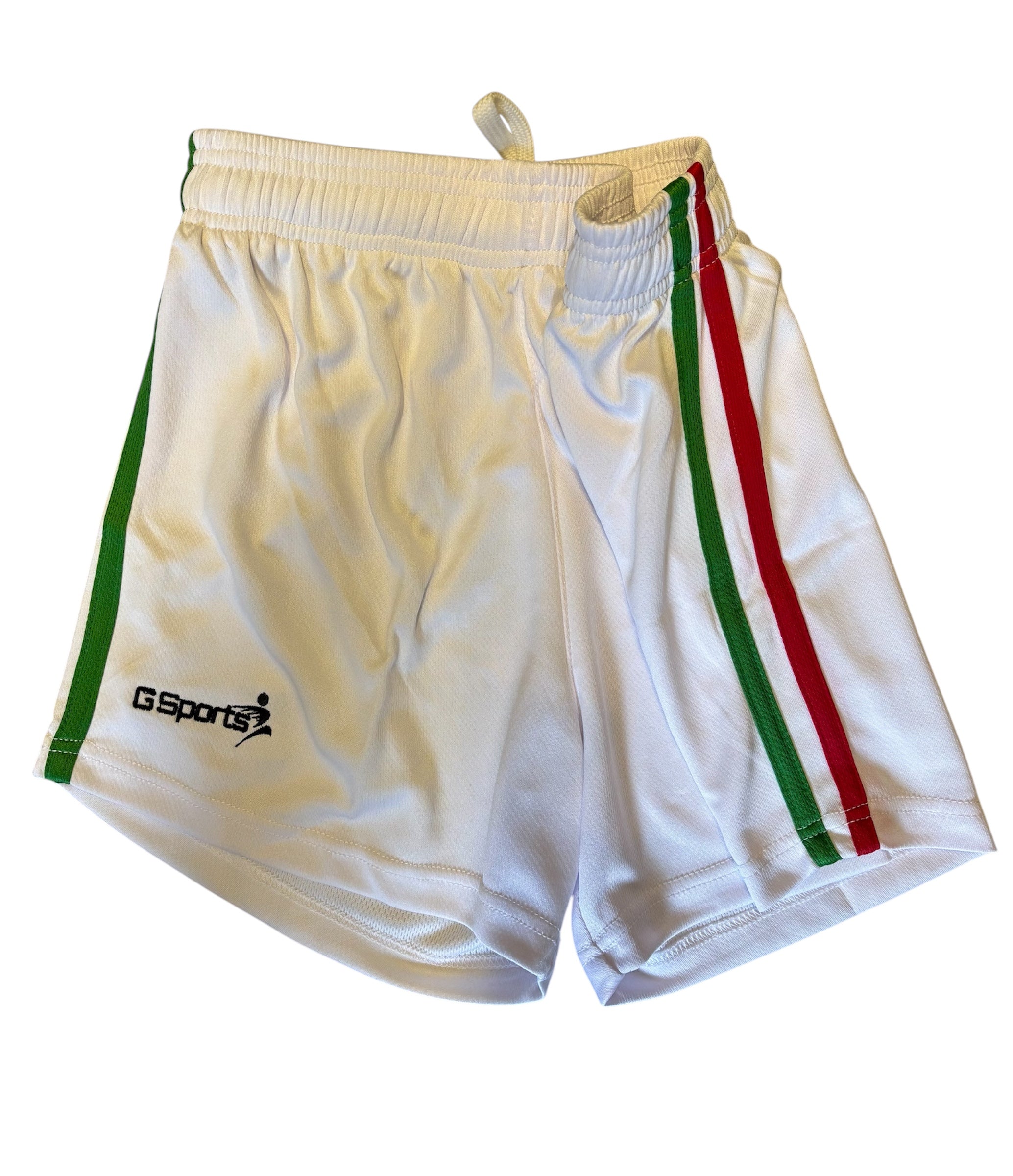 GSports GAA Shorts, White/Green/Red