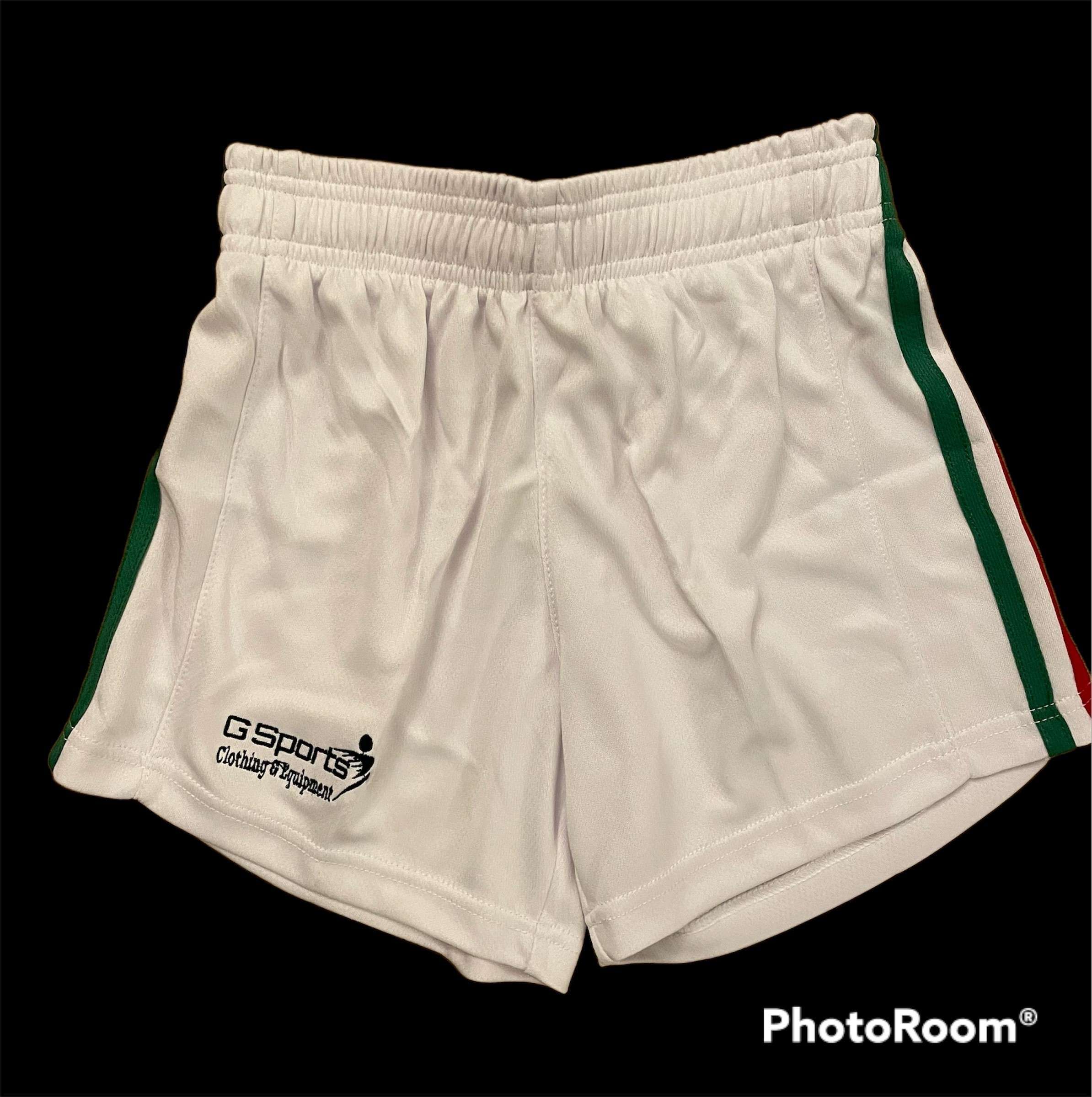 GSports GAA Shorts, White/Green/Red