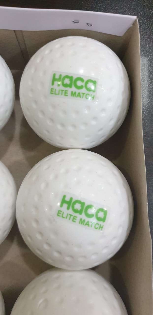 Haca Match Dimple Hockey Ball, White Set of 6