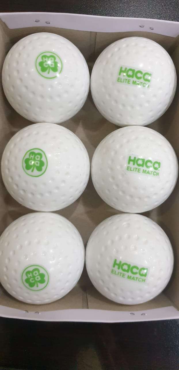Haca Match Dimple Hockey Ball, White Set of 6
