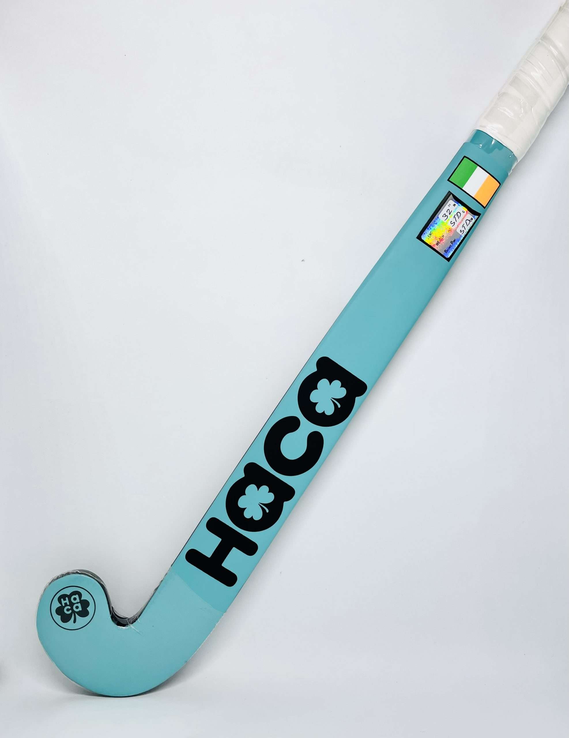 Haca Junior Wooden Hockey Stick Black/Cyan