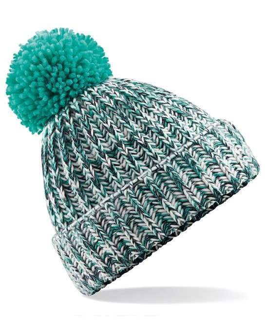 Beechfield Twist Pom Pom Beanie Turquoise Twist
