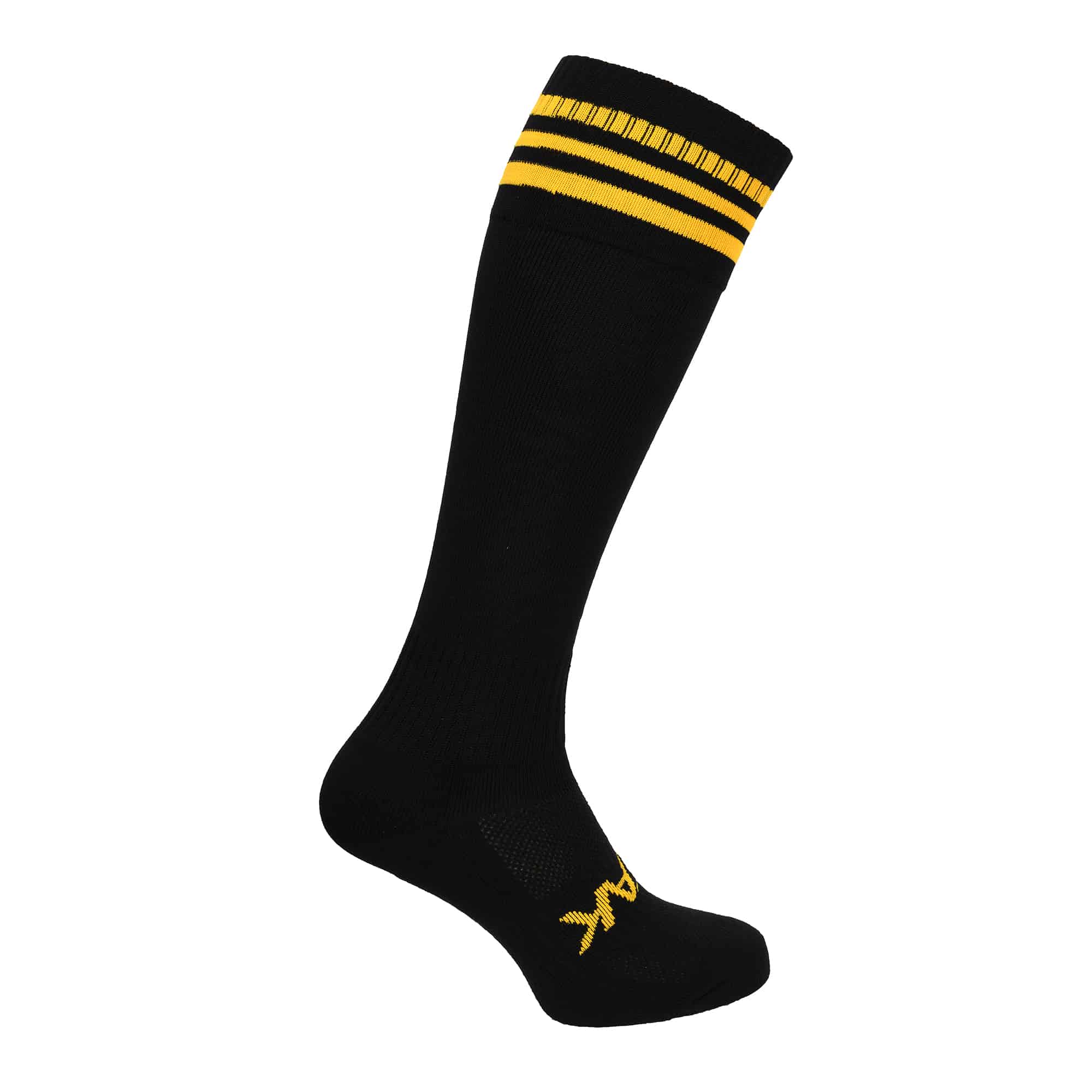 Atak Full Length Sock Black/Amber Stripes