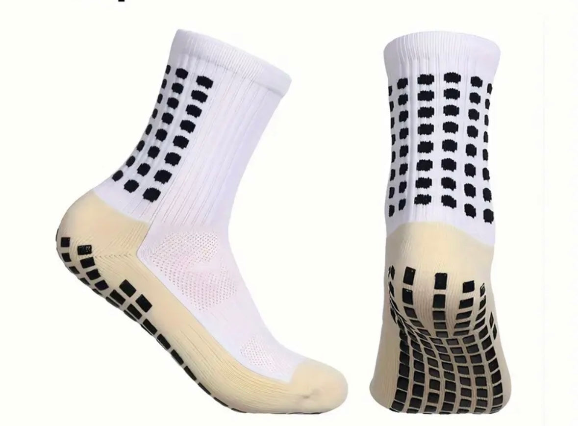 Mid-leg Grip Sock - White