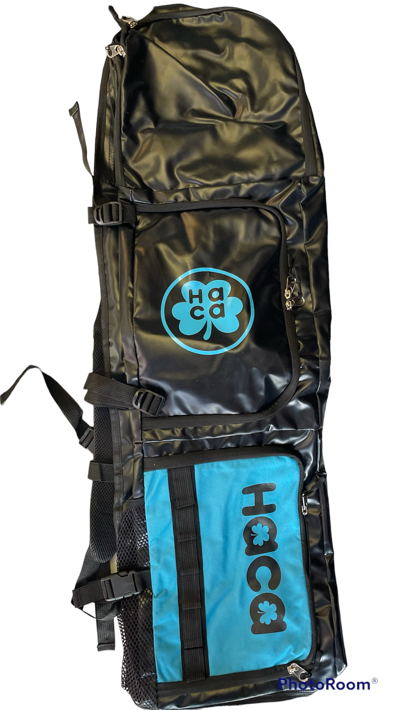Haca Large Waterproof Stick Bag Black/Cyan