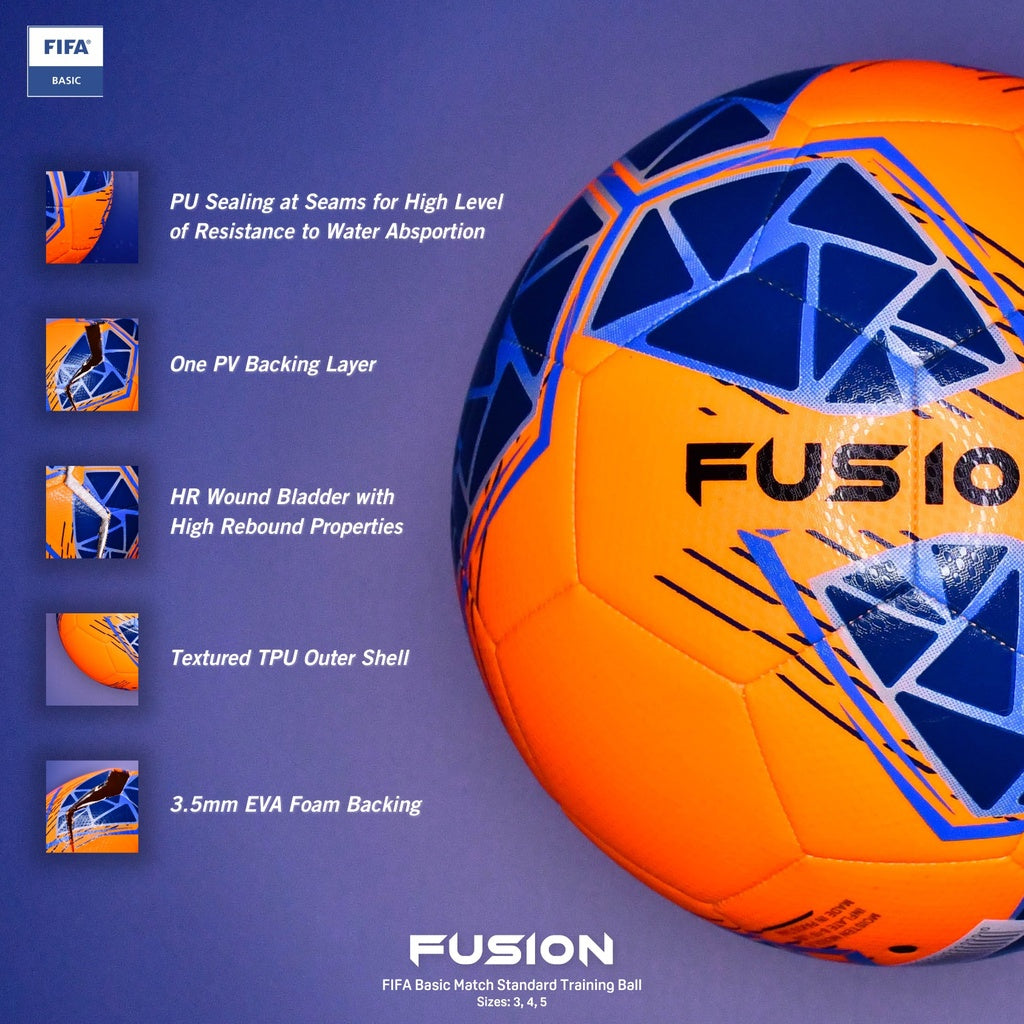 Precision Fusion Fifa Basic Training Ball Fluo Orange/Blue