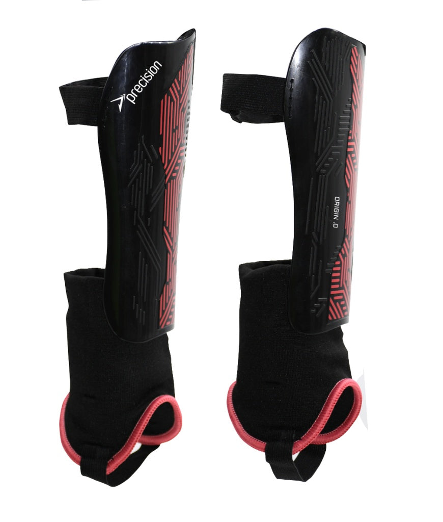 Precision Origin.0 Shin & Ankle Guard Black/Red