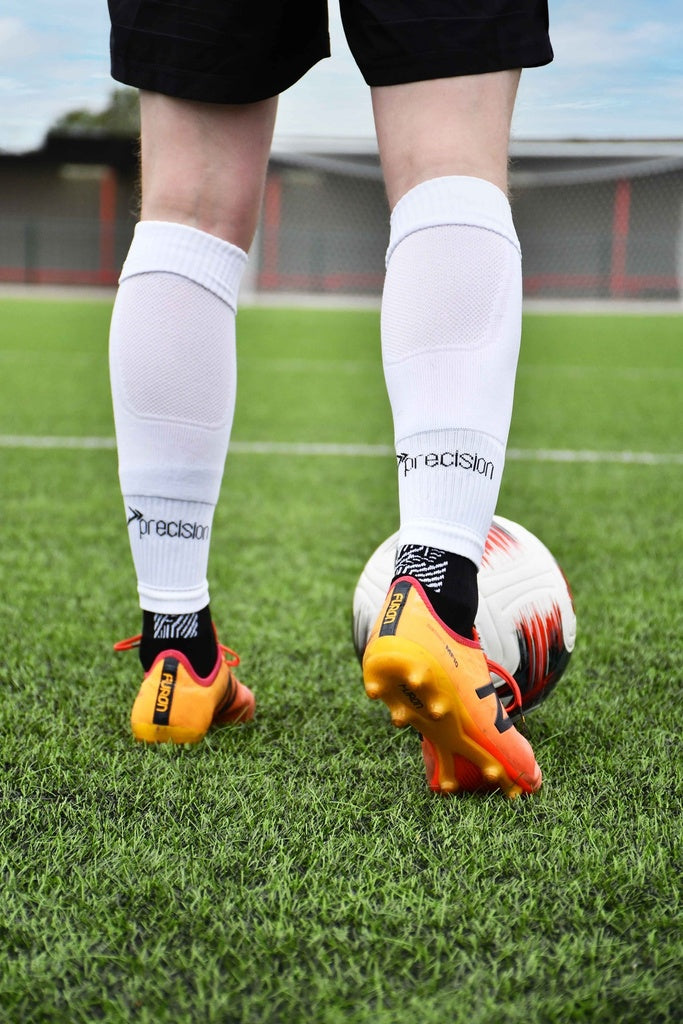 Precision Pro Footless Compression Sleeve Socks White (Size 7-12)