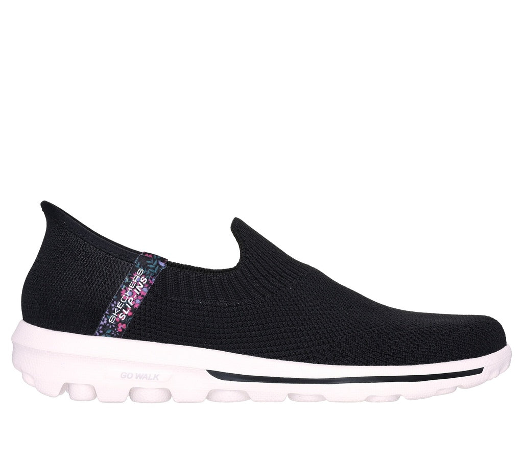 Skechers Slip-Ins - Go Walk Travel Womens Show (Black/White)