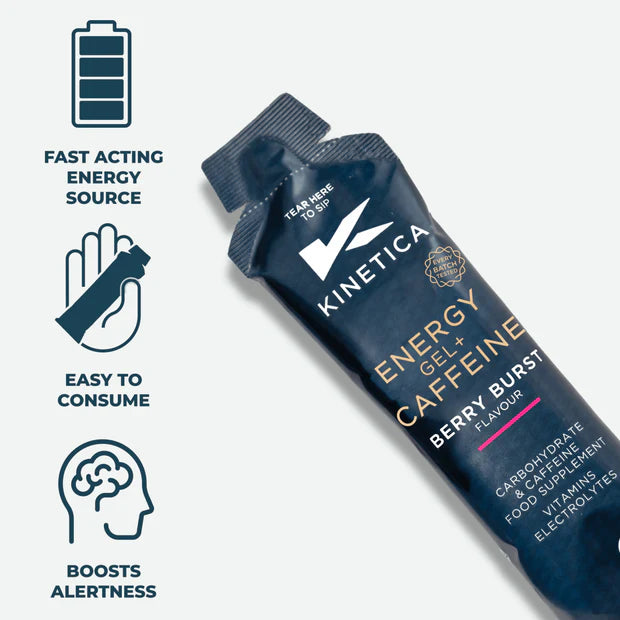 Kinetica Caffeine Gels 70g Box of 24, Berry Burst