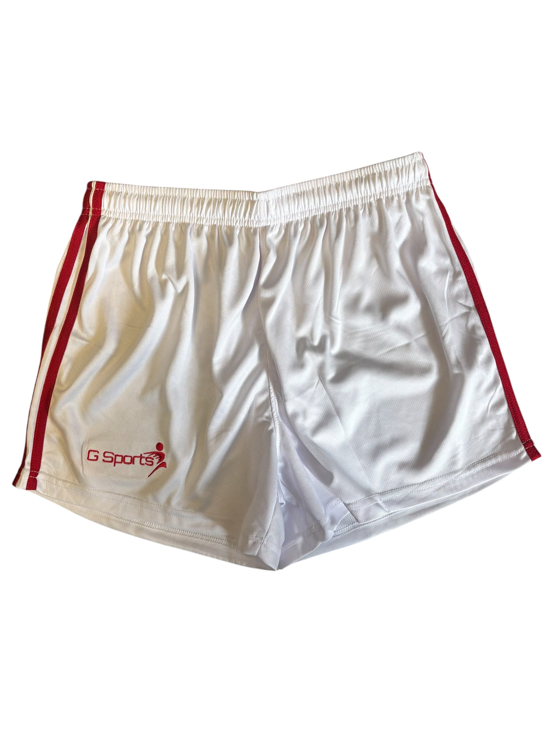 GSports GAA Shorts, White/Red