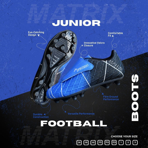Precision Matrix Junior Football Boots FG Blue/Black/Silver