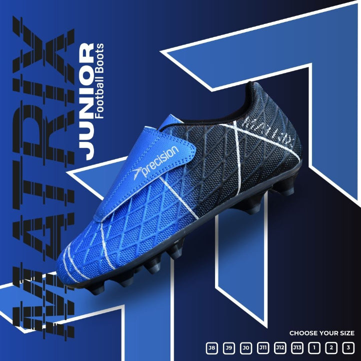 Precision Matrix Junior Football Boots FG Blue/Black/Silver