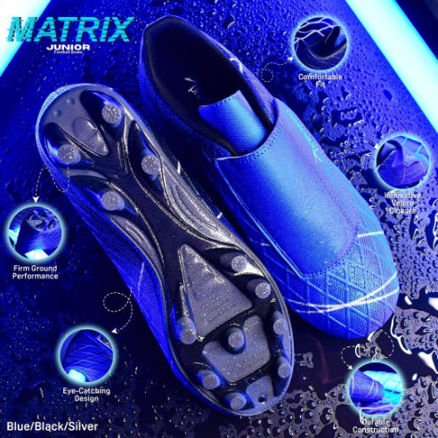 Precision Matrix Junior Football Boots FG Blue/Black/Silver