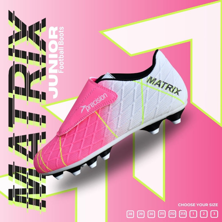 Precision Matrix Junior Football Boots FG Fuchsia/White/Lime