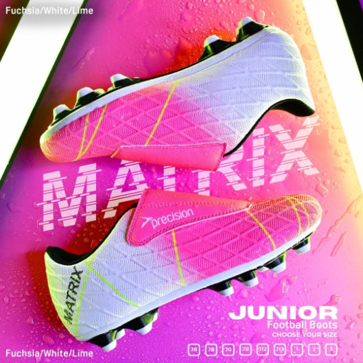 Precision Matrix Junior Football Boots FG Fuchsia/White/Lime