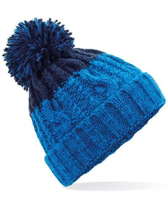 Beechfield Apres Beanie Azure Blue/Navy