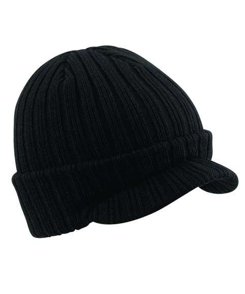 Beechfield Peaked Beanie, Black