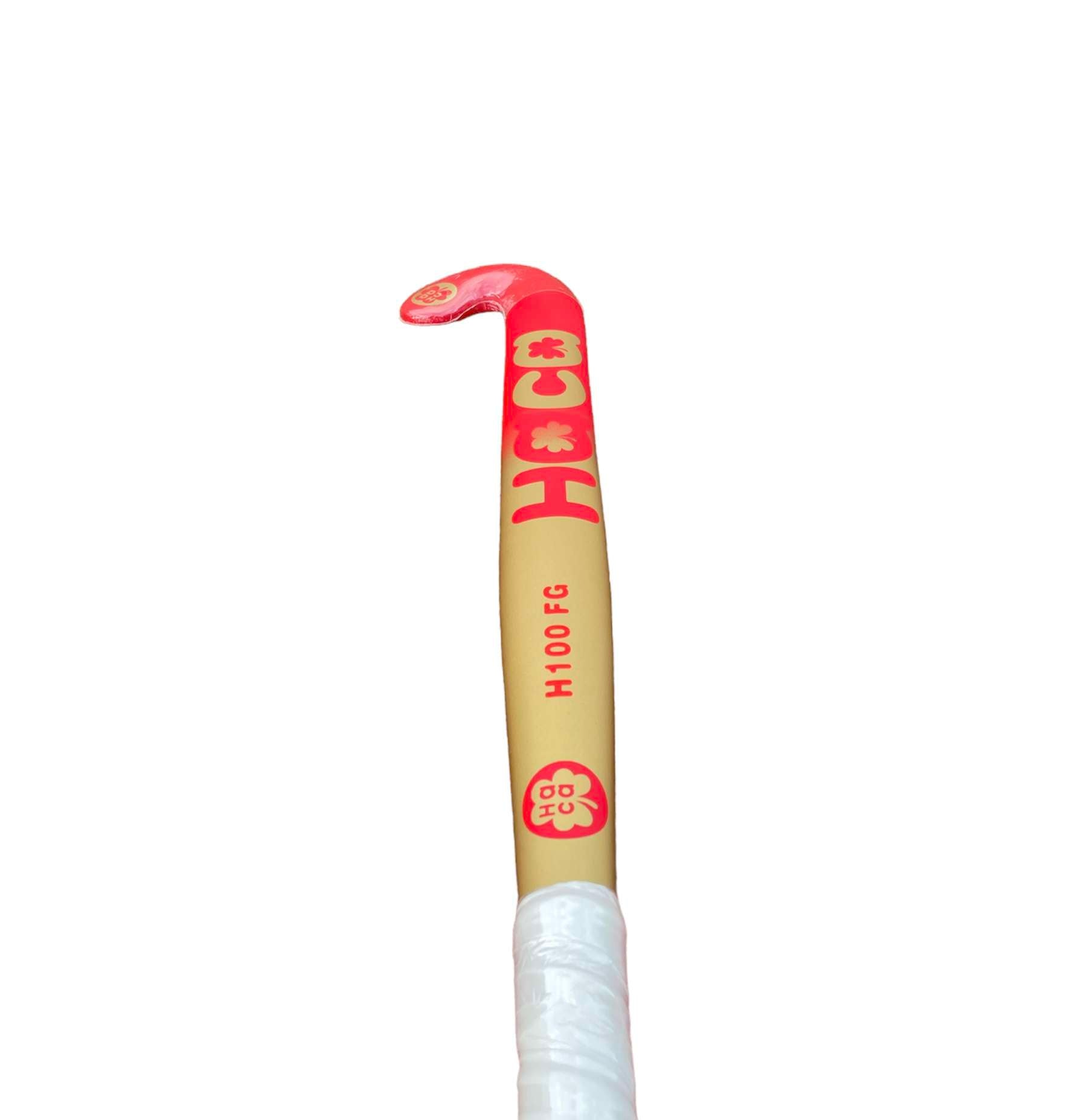 Haca H100 FG Cherry Red/Gold 100% Fibreglass Hockey Stick (34" only)