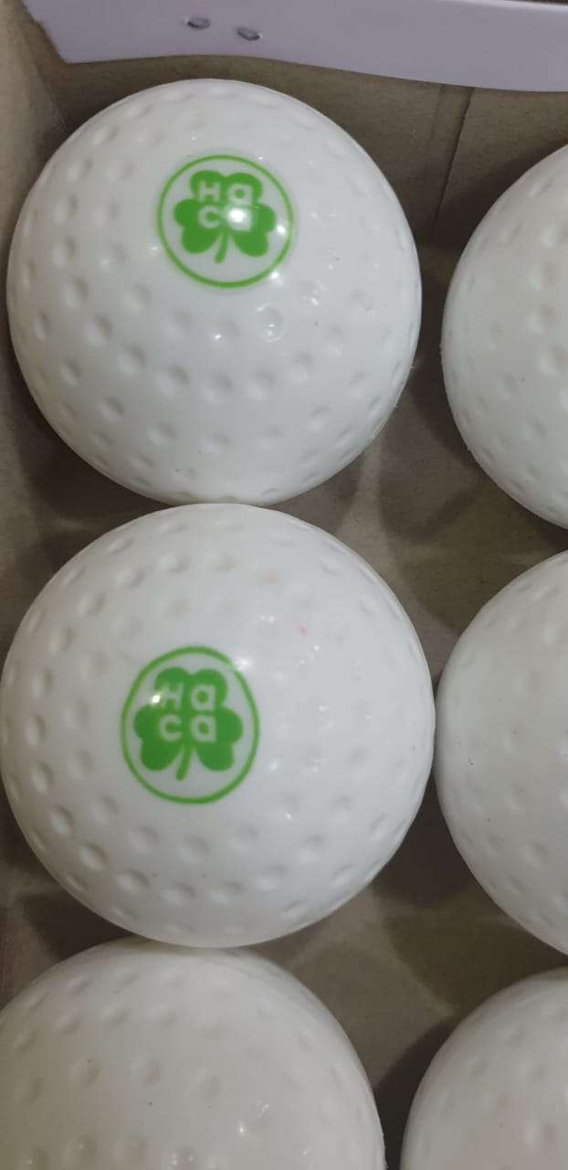 Haca Match Dimple Hockey Ball, White Set of 6