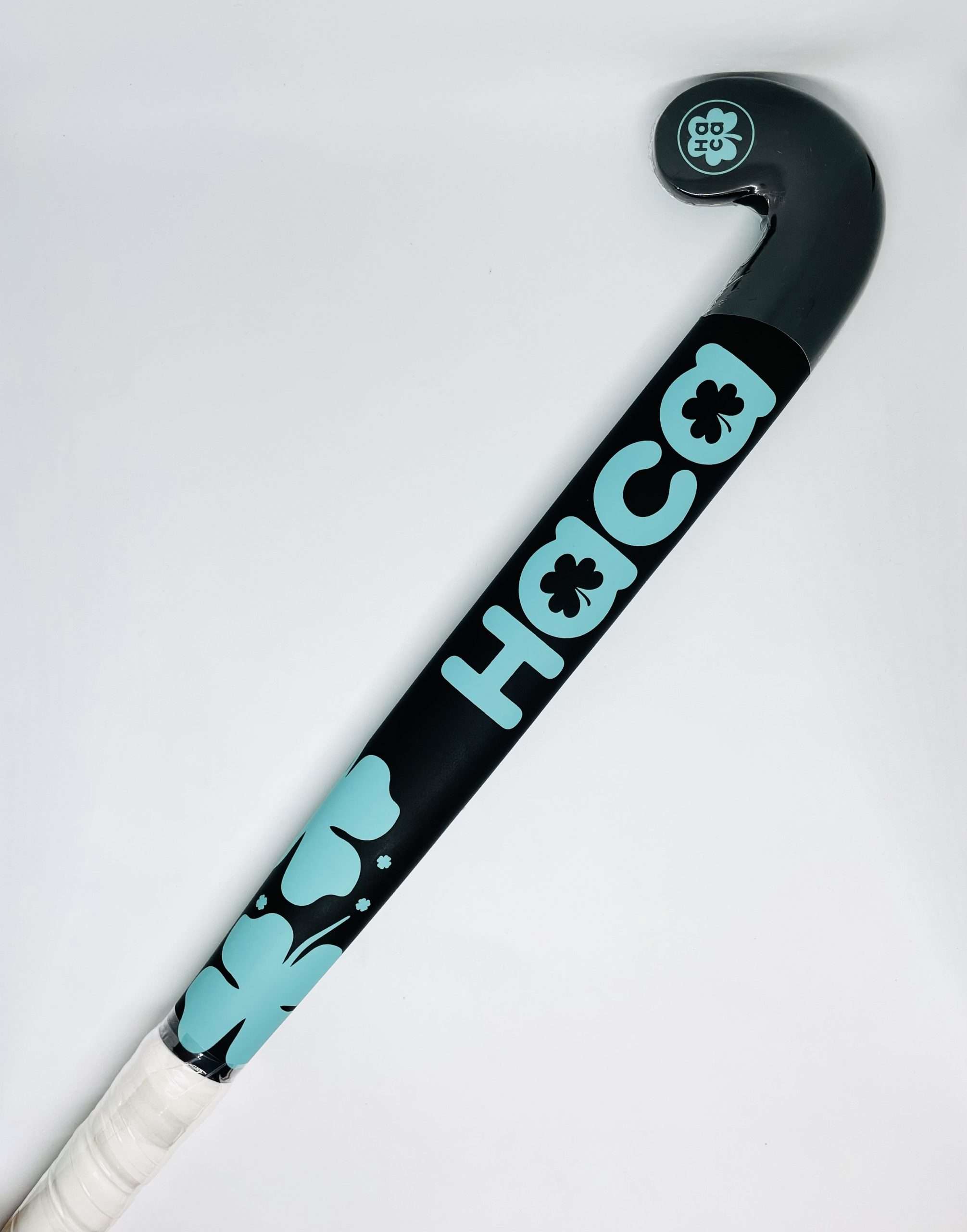 Haca Junior Wooden Hockey Stick Black/Cyan