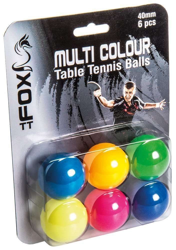 Fox TT Multi Coloured Table Tennis Balls 6 pack