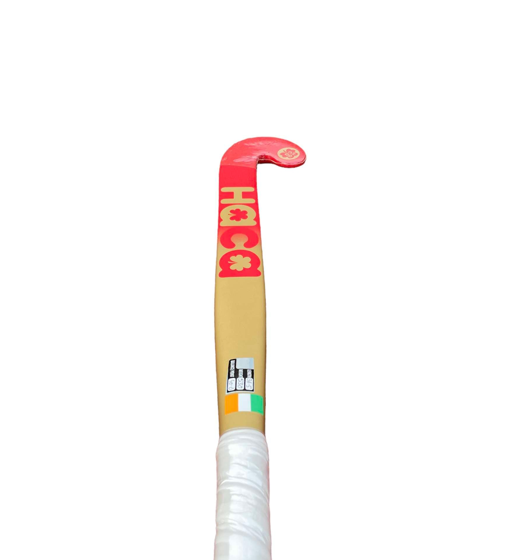 Haca H100 FG Cherry Red/Gold 100% Fibreglass Hockey Stick (34" only)