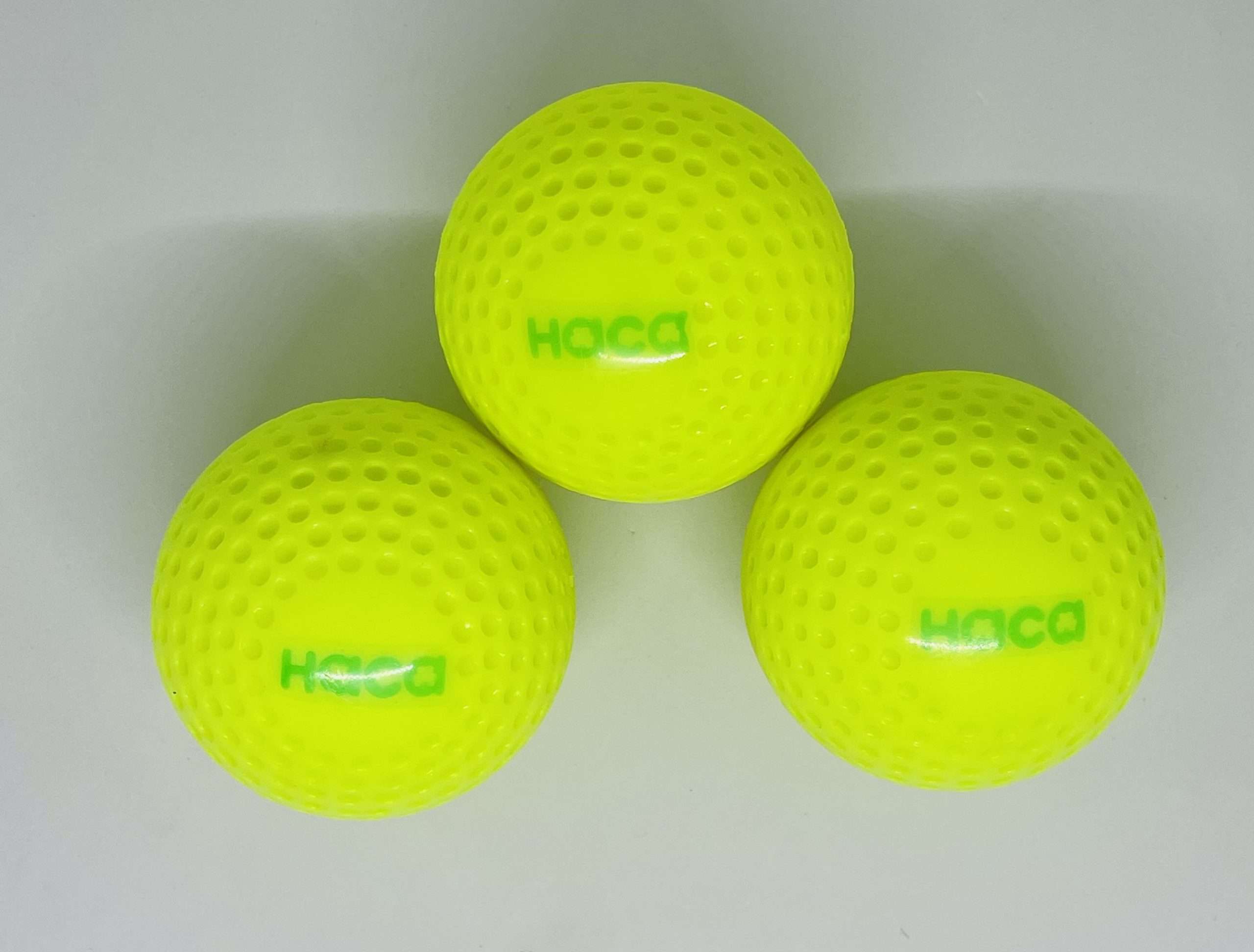 Haca Practice Dimple Hockey Ball Yellow, Dozen