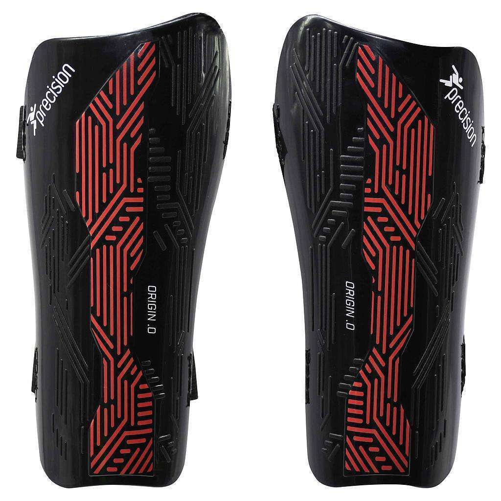 Precision Origin.0 Strap Shin Guard Black/Red